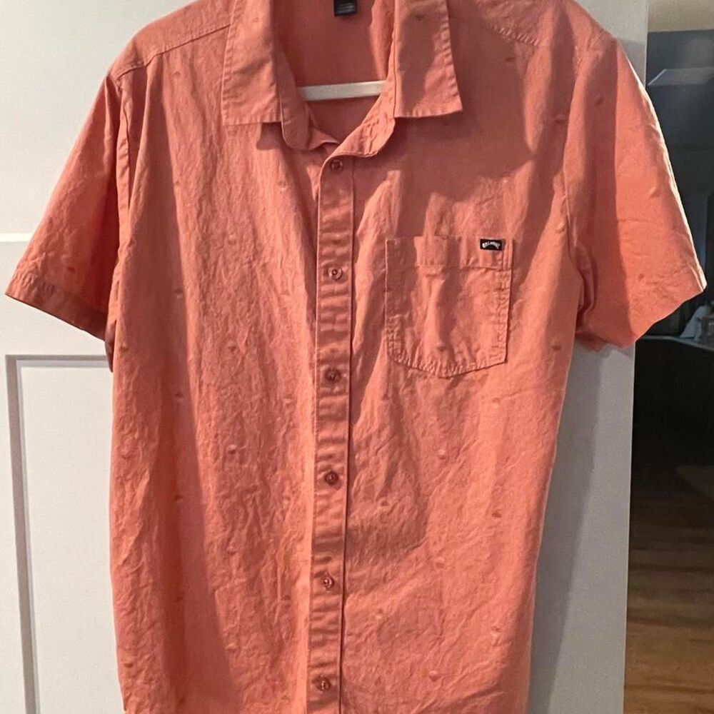 Billabong Men's Orange and Pink Shirt